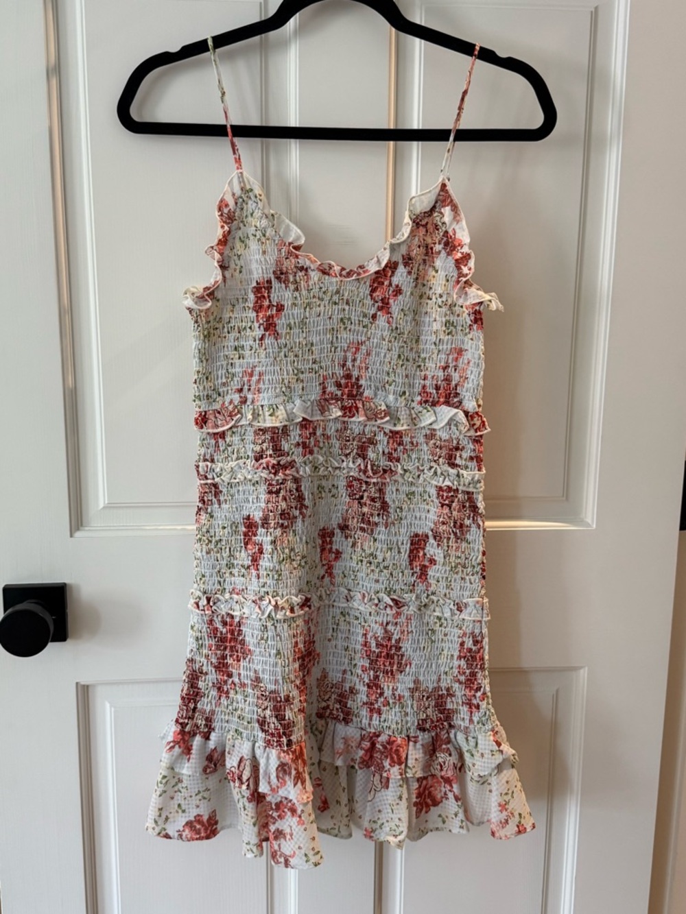 Zara Smocked Floral Ruffle Dress